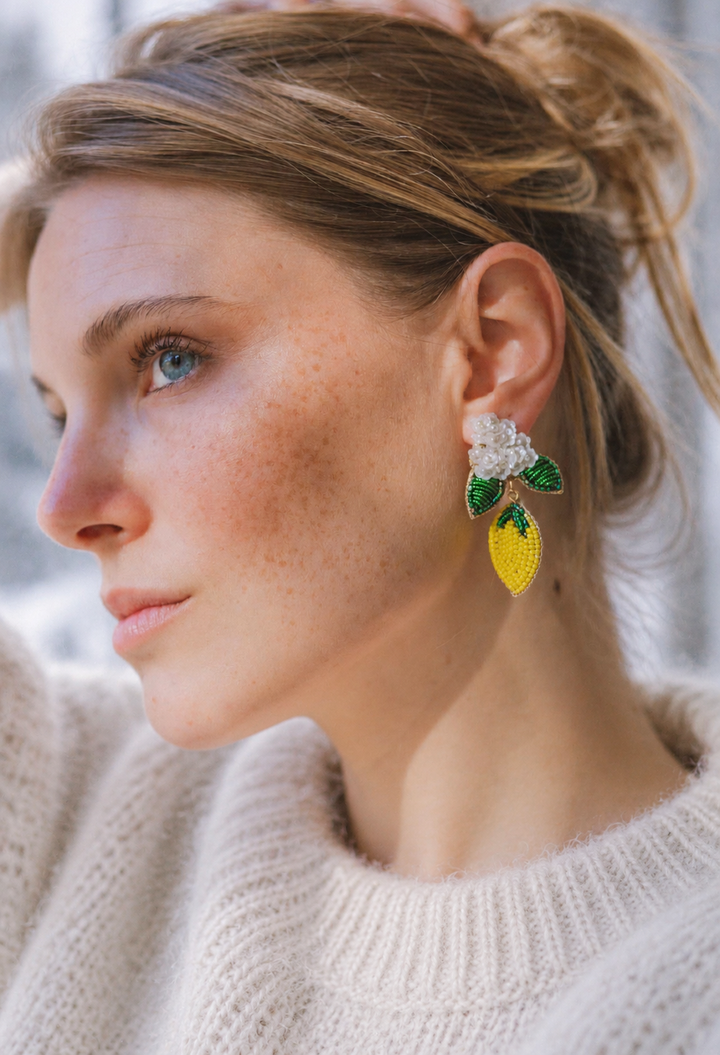 Boucles d'oreilles brodées LIMONA