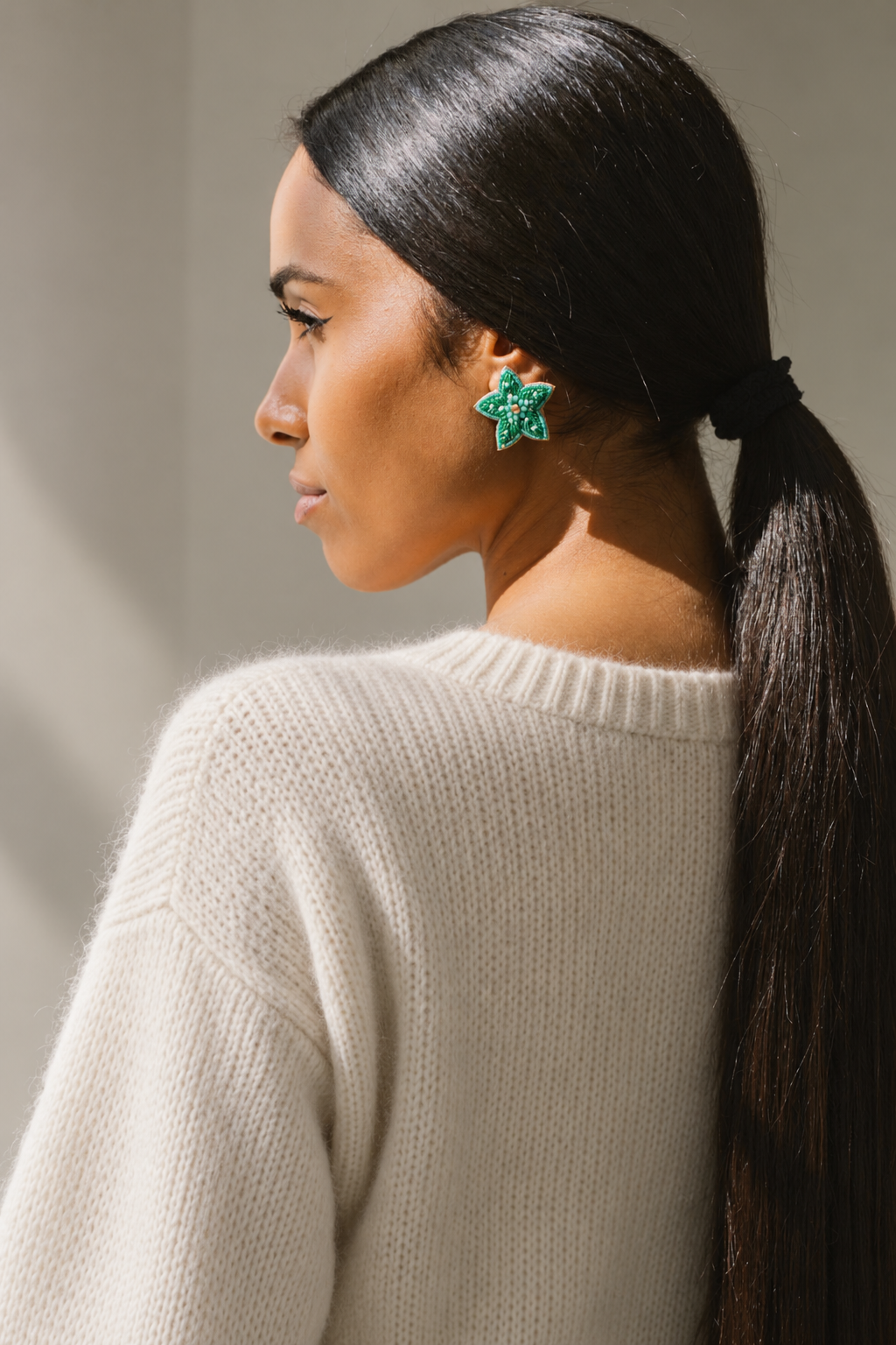 Boucles d'oreilles brodées SILÉA
