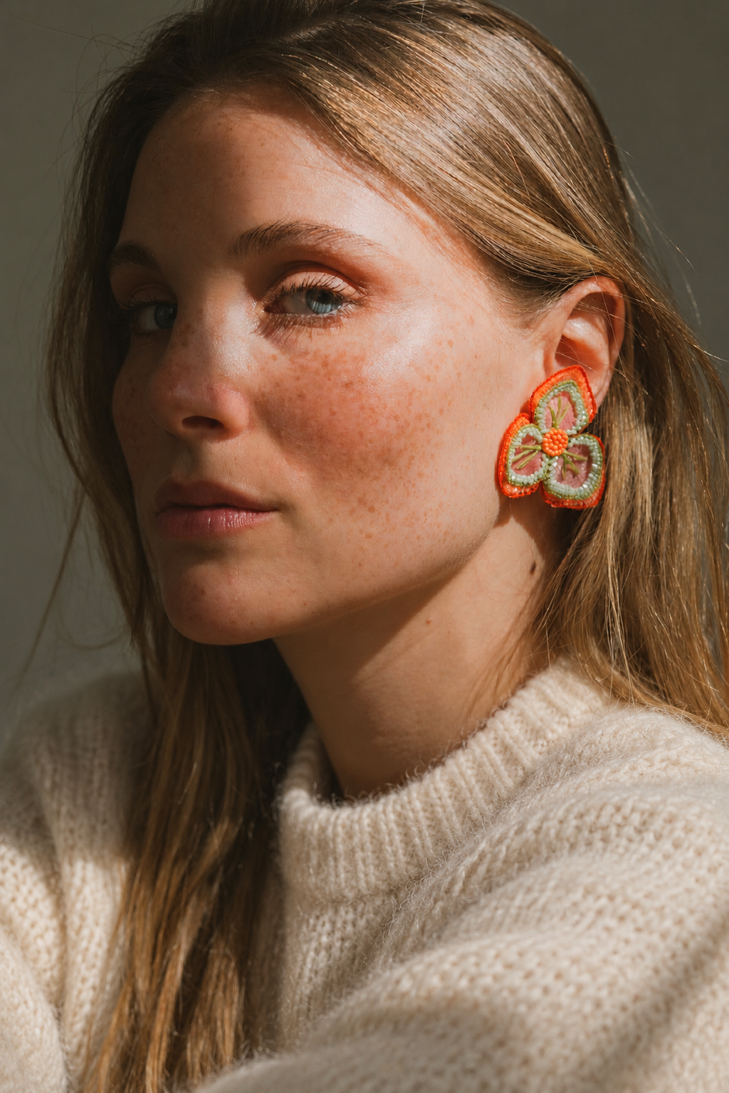 Boucles d'oreilles brodées NÉLIA