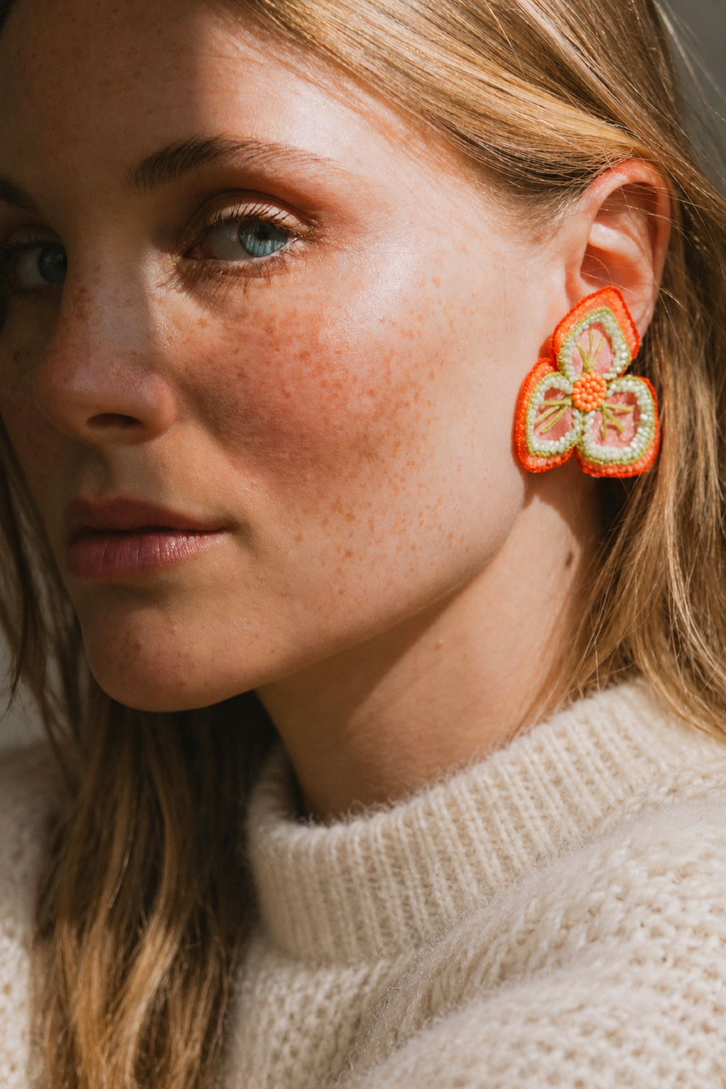 Boucles d'oreilles brodées NÉLIA