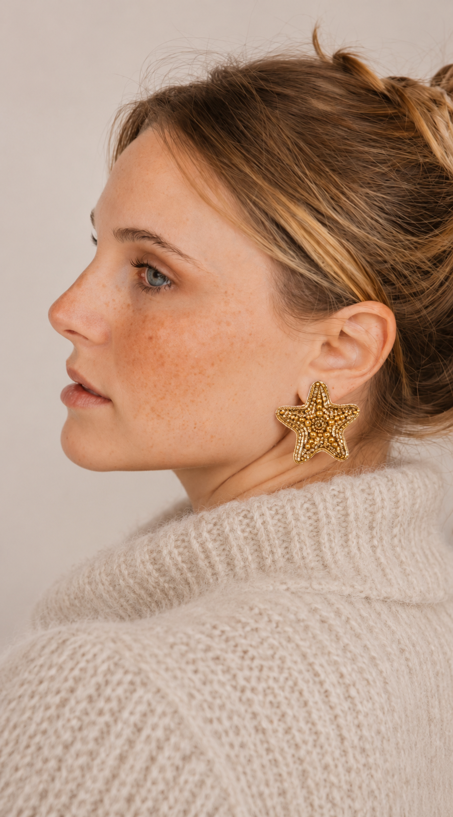 Boucles d'oreilles brodées Perlées Stella