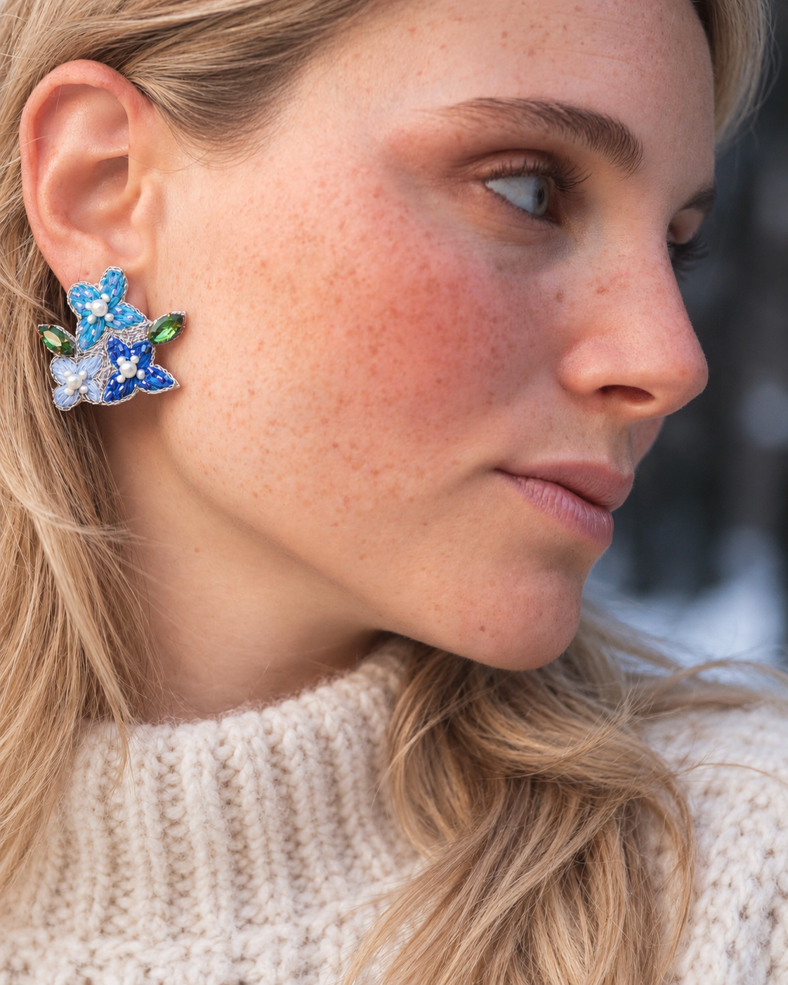 Boucles d'oreilles brodées LISA