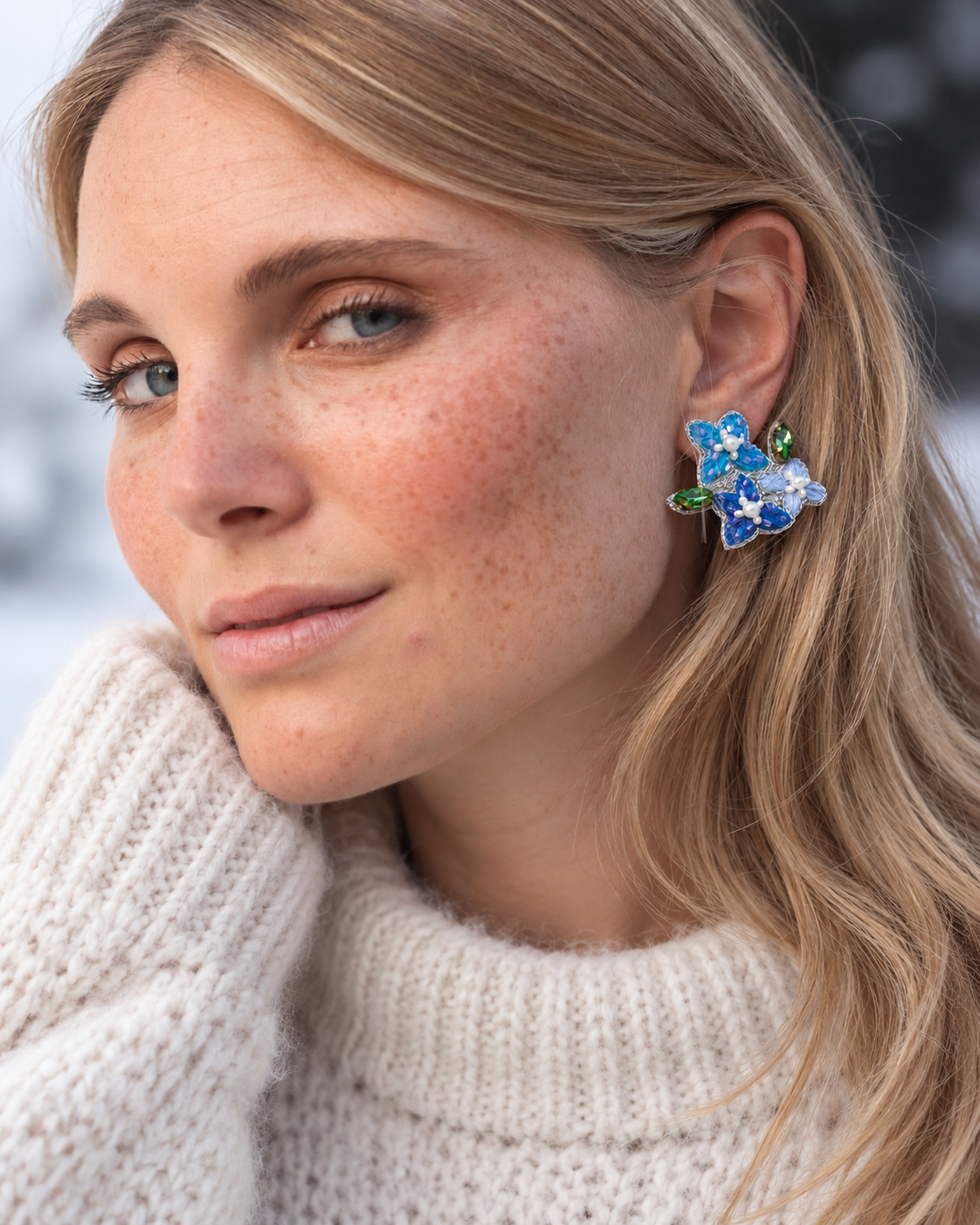 Boucles d'oreilles brodées LISA