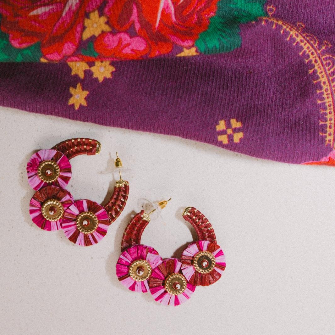 Cassiopeia embroidered earrings