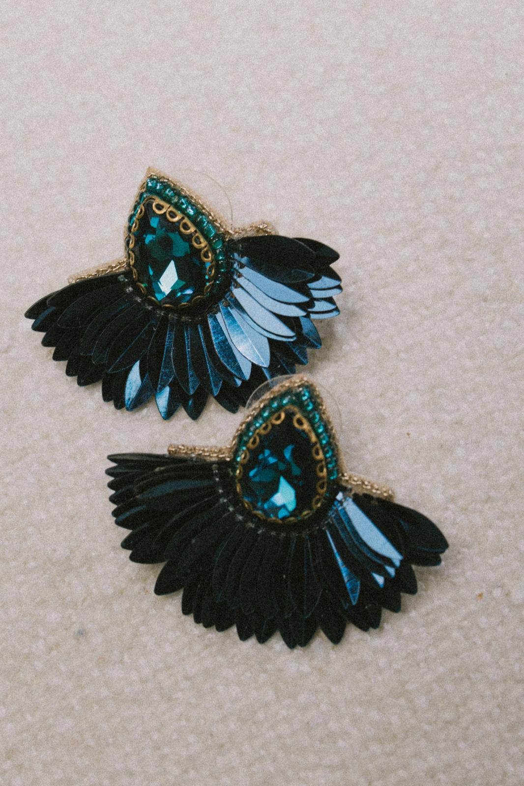 Cassiopeia embroidered earrings