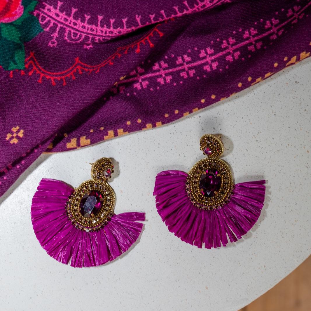 Cassiopeia embroidered earrings