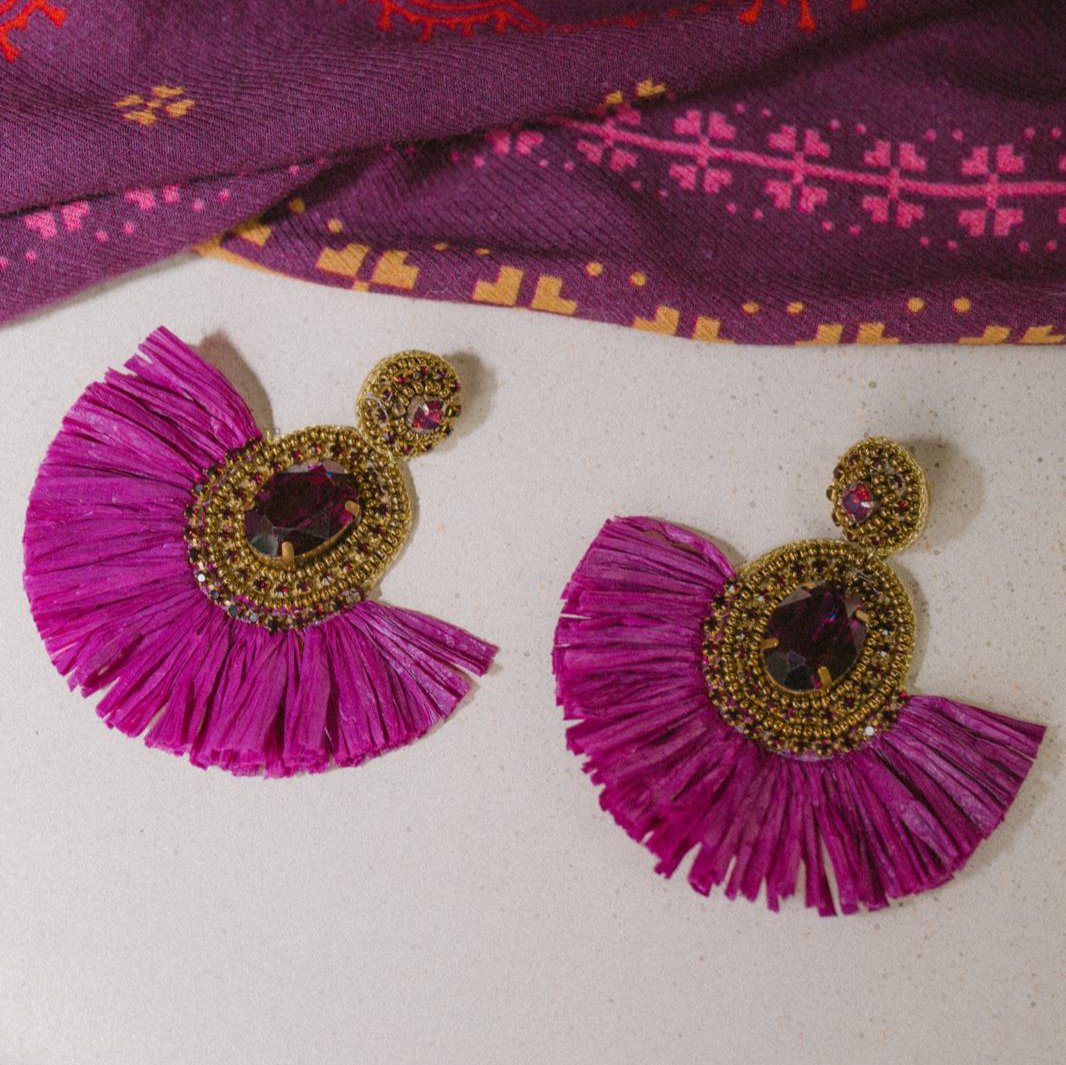 Cassiopeia embroidered earrings