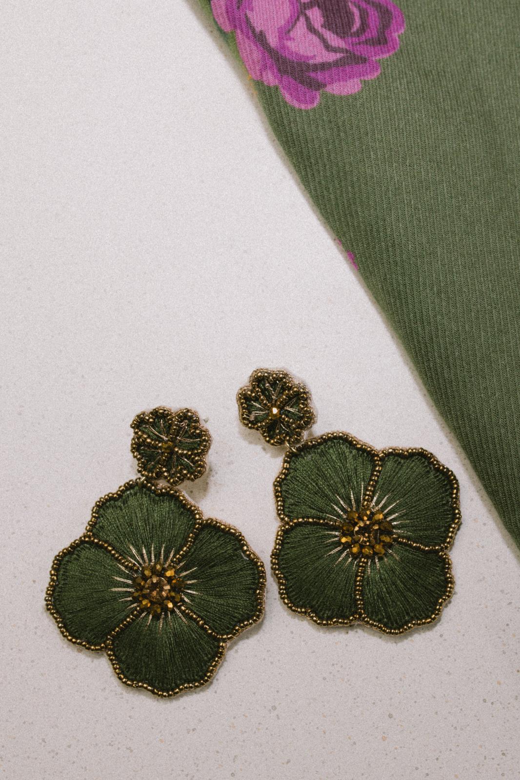 Cassiopeia embroidered earrings