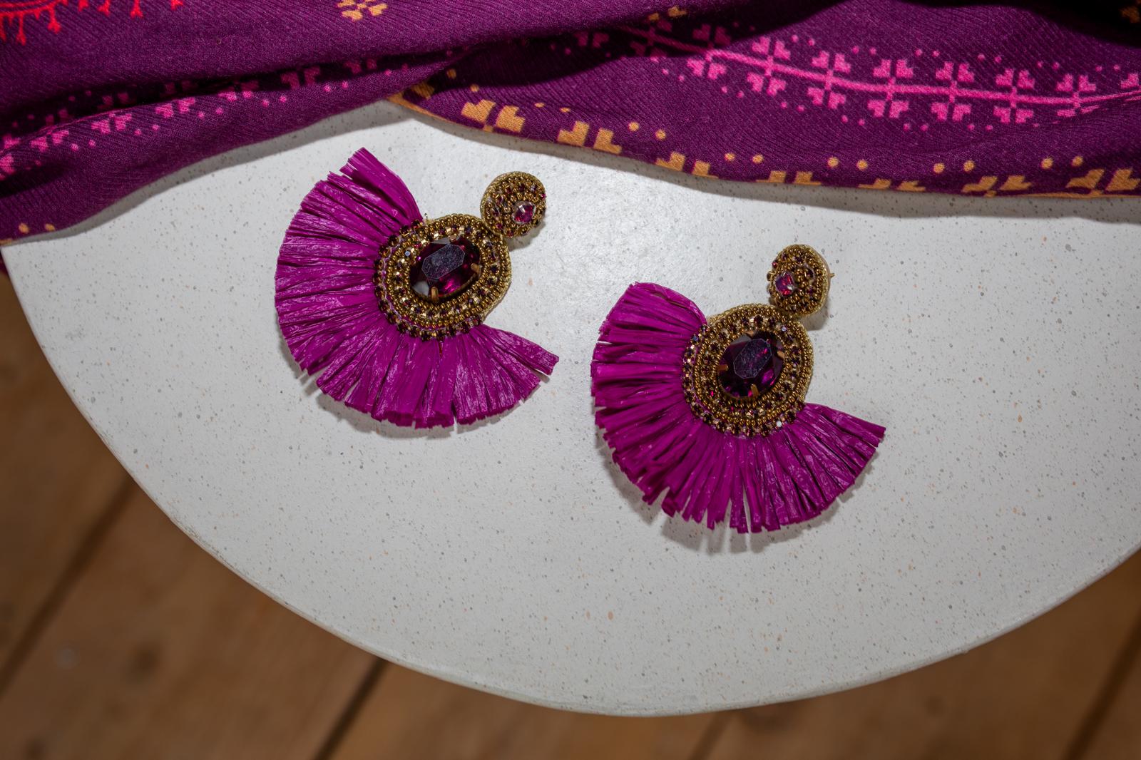 Cassiopeia embroidered earrings