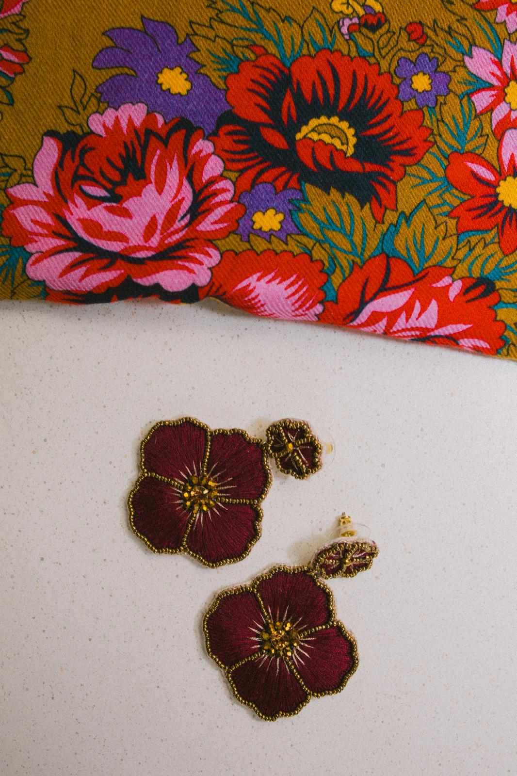 Cassiopeia embroidered earrings