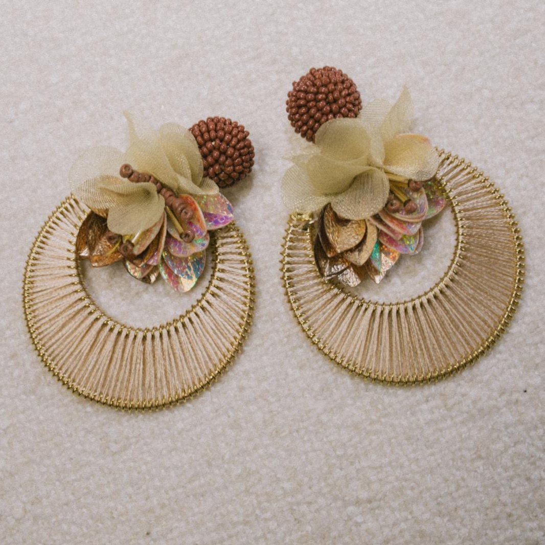 Cassiopeia embroidered earrings