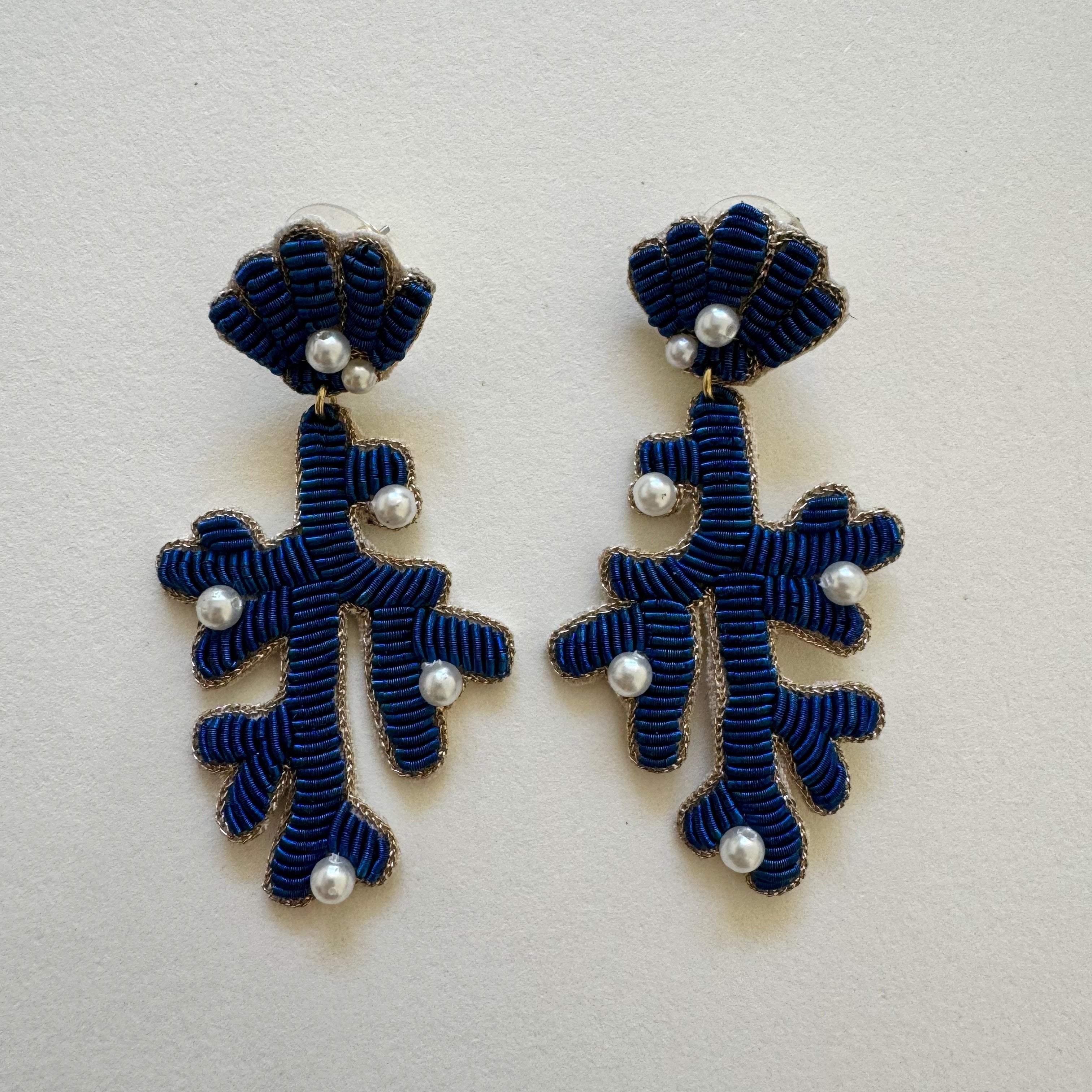 Boucles d'oreilles brodées Perlées ANA