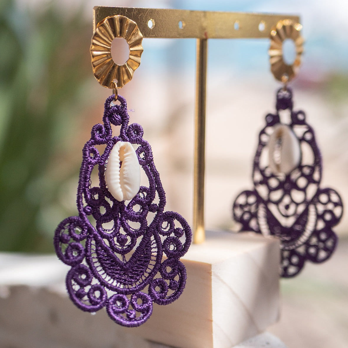 Boucles d'oreilles brodées MOANA